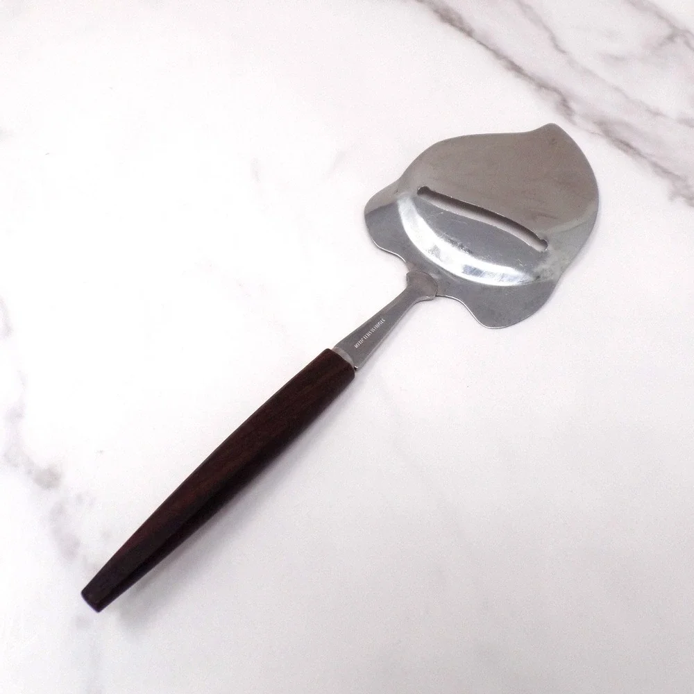 Vintage Wooden Handled Stainless Steel Cheese Plane / Slicer (1960s)